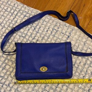 J. Crew Royal Blue Leather Crossbody Bag